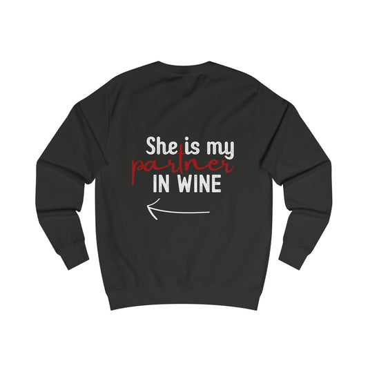 She is my partner in wine -Arrow Left (Back Print)